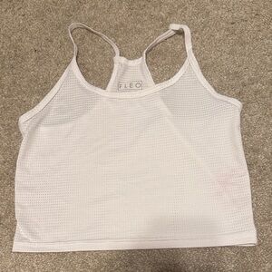 Fleo Women's White Mesh cropped tank top